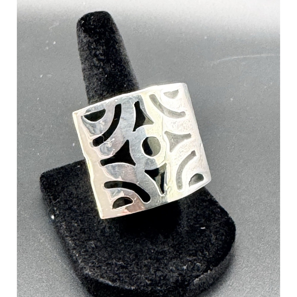 F. Speranza Mexico .925 Sterling Silver Modernist Shield Ring 19.25g Sz 6.5